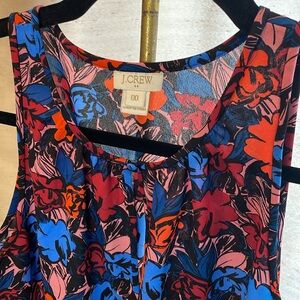 J.CREW Sleeveless Blouse Floral Red Blue Pink black size 00 factory